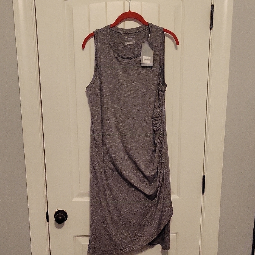 Tek Gear Gray Asymmetrical Ruched Sheath Dress
